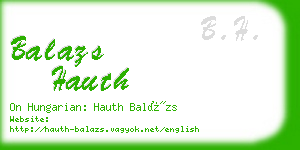 balazs hauth business card